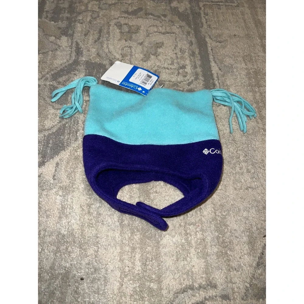 New Columbia Infant Pigtail Hat Infant One Size Purple/Blue Winter Fleece Cap